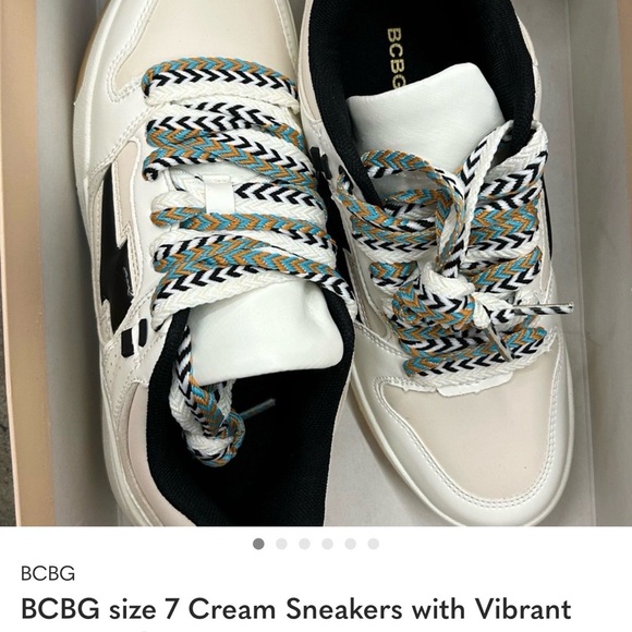 BCBG Shoes - NEW BCBG Cream and Black Women's Sneakers 7 Brand new no box!